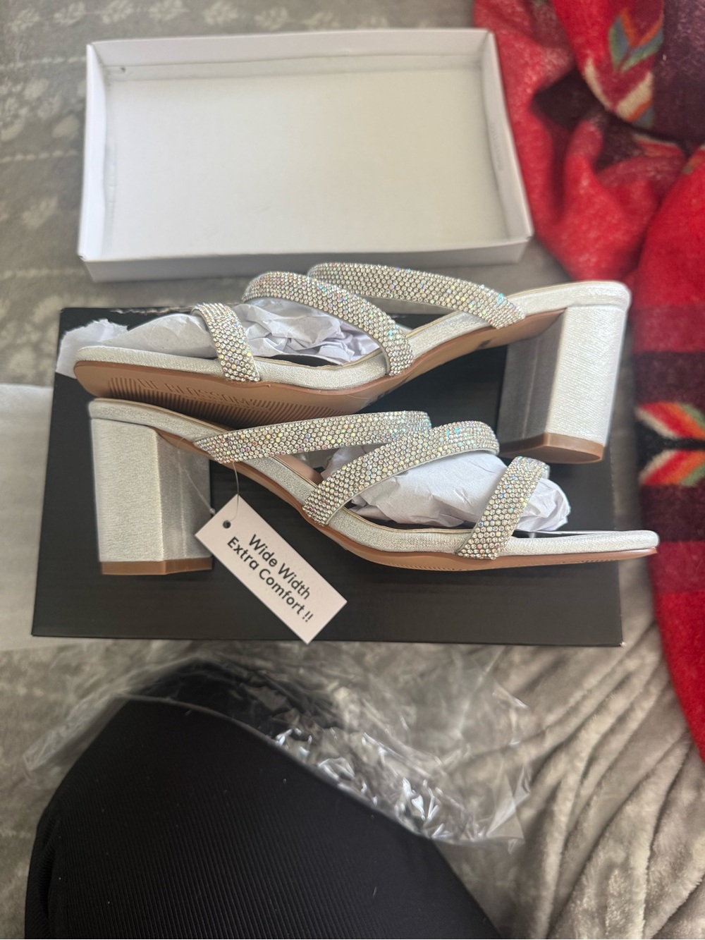 De Blossom Collection Verona-70 Rhinestone Heels – Size 7 Wide Width